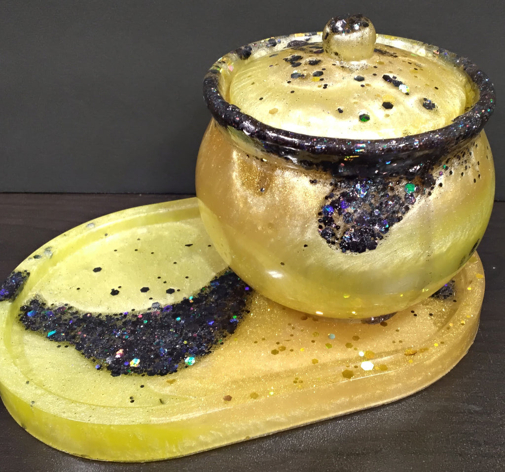 Sparkle Resin Trinket Dish and Jar