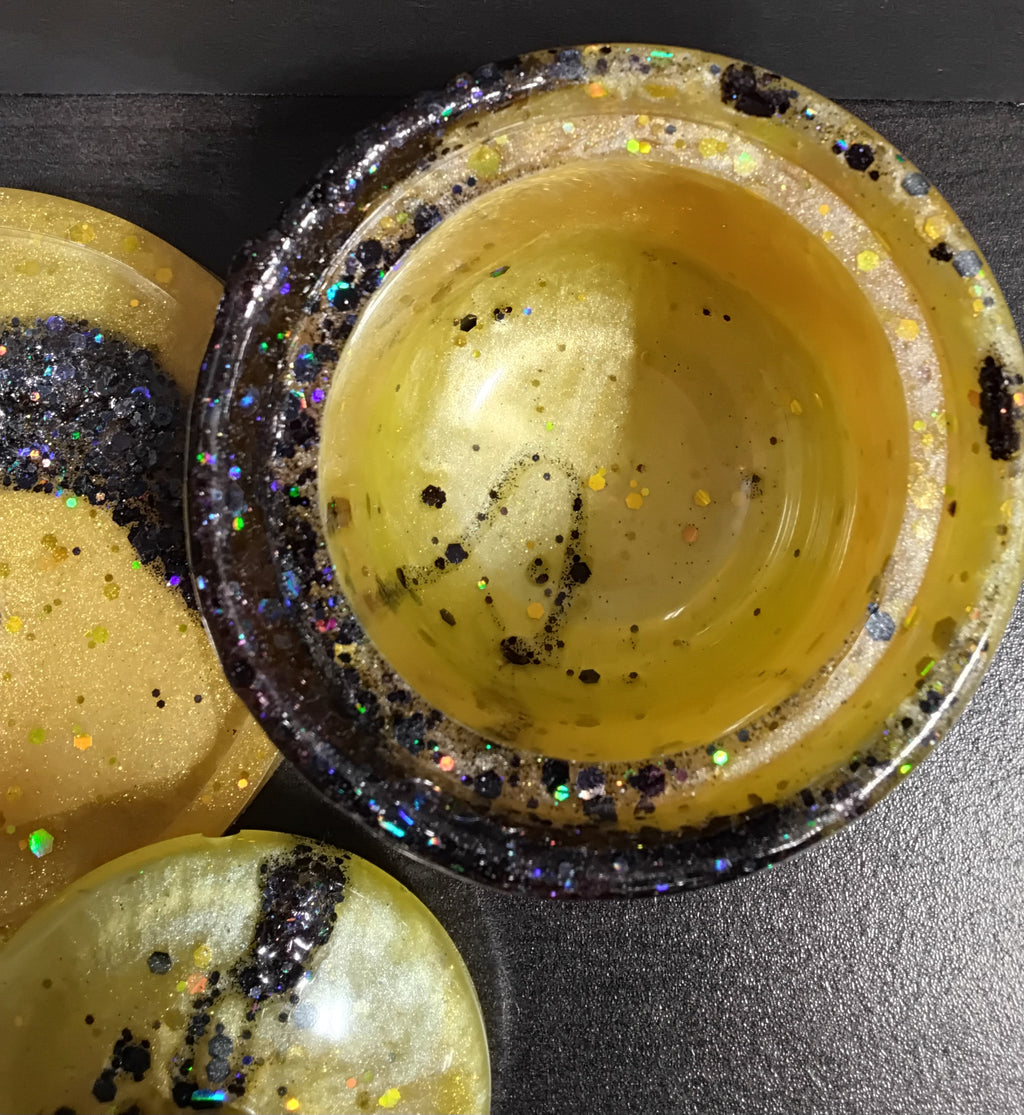 Sparkle Resin Trinket Dish and Jar