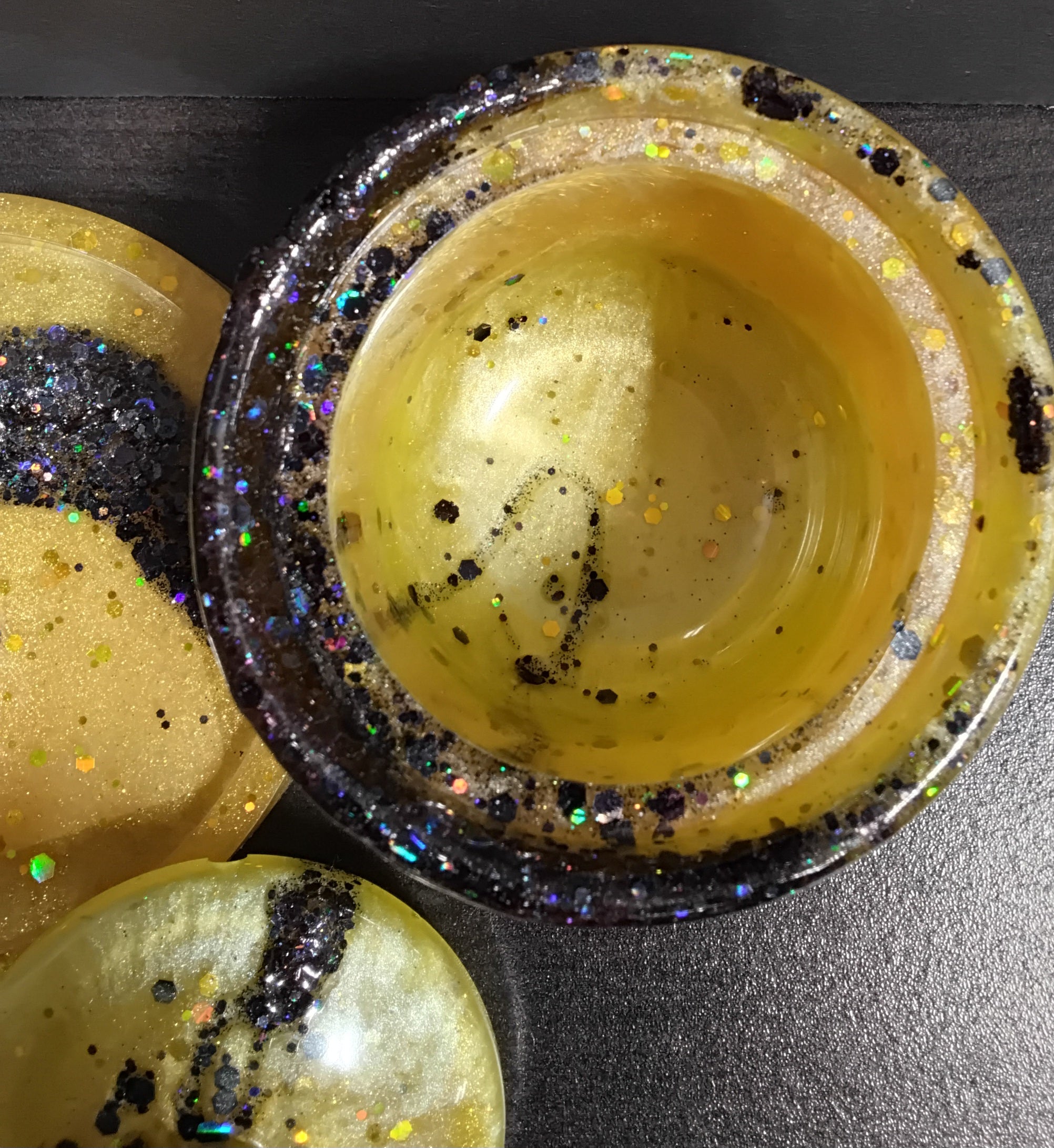 Sparkle Resin Trinket Dish and Jar